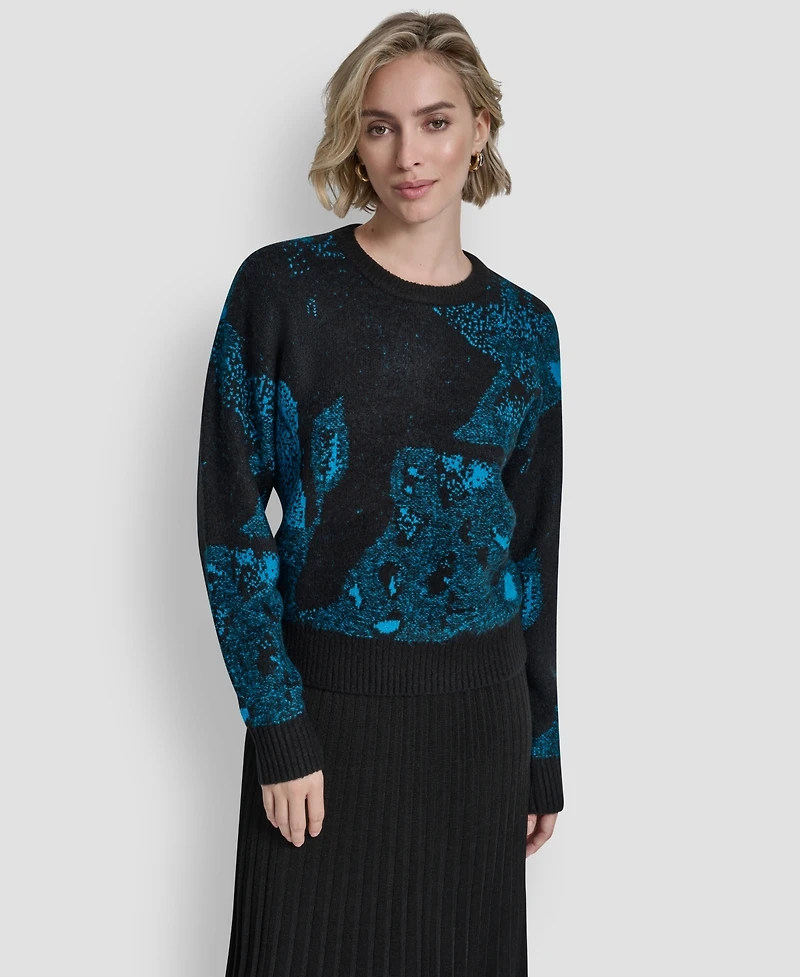 Dkny Women's Long-Sleeve Intarsia Mohair Sweater