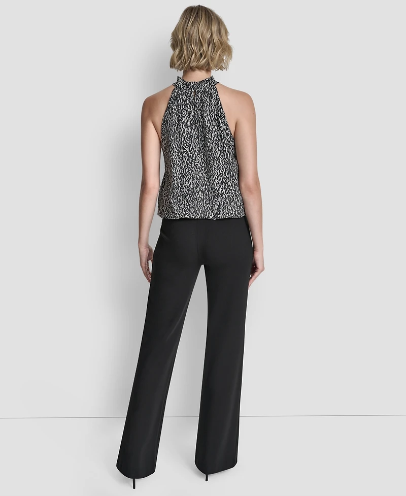 Dkny Women's Sleeveless Printed Voile Halter Top