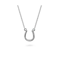 Bling Jewelry Set of 2 Four Lucky Clover & Lucky Horseshoe Pendant Necklace Sterling Silver