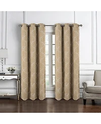 Rt Designer Collection Kimber Embroidered Blackout Luxurious Decorative Grommet Curtain Panel 54" x Taupe