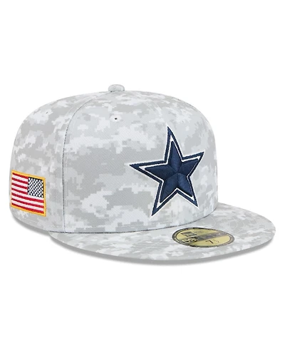New Era Men's White Dallas Cowboys 2025 Salute to Service Fan Pack 59FIFTY Fitted Hat