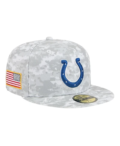New Era Men's White Indianapolis Colts 2025 Salute to Service Fan Pack 59FIFTY Fitted Hat