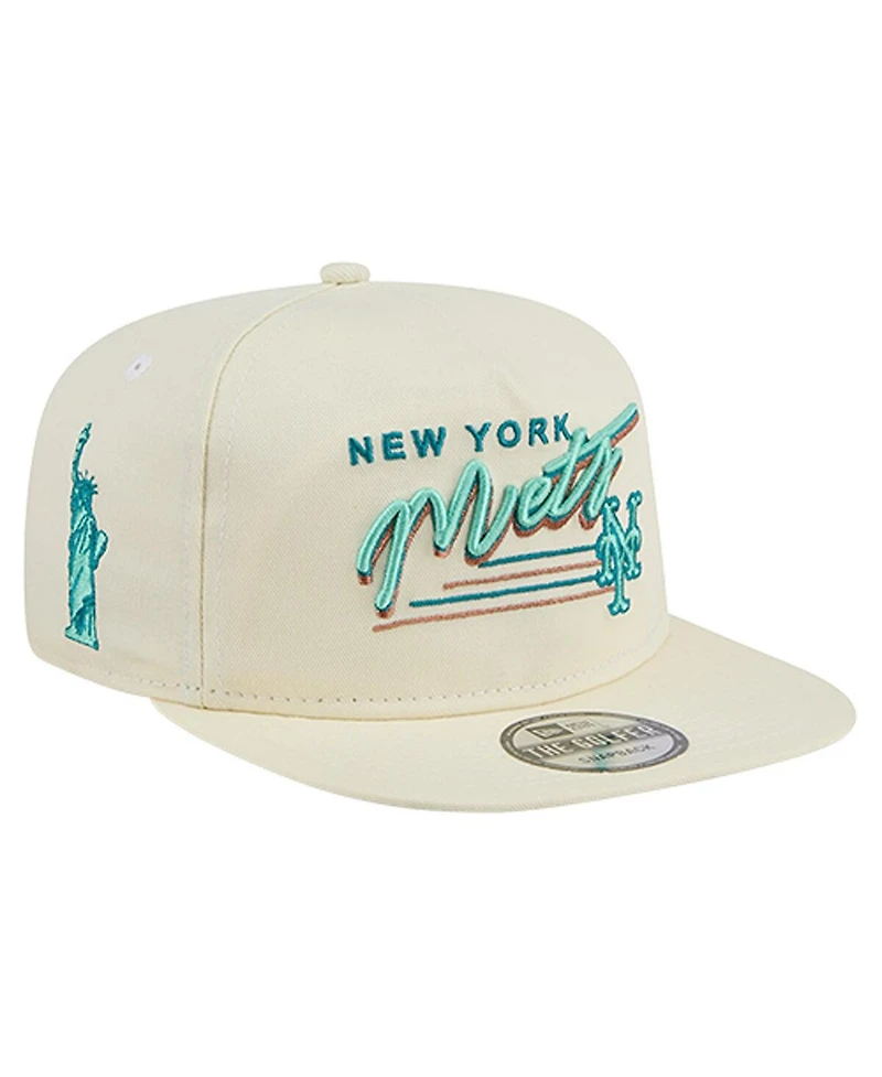 New Era Men's Cream New York Mets Chrome Golfer Adjustable Hat