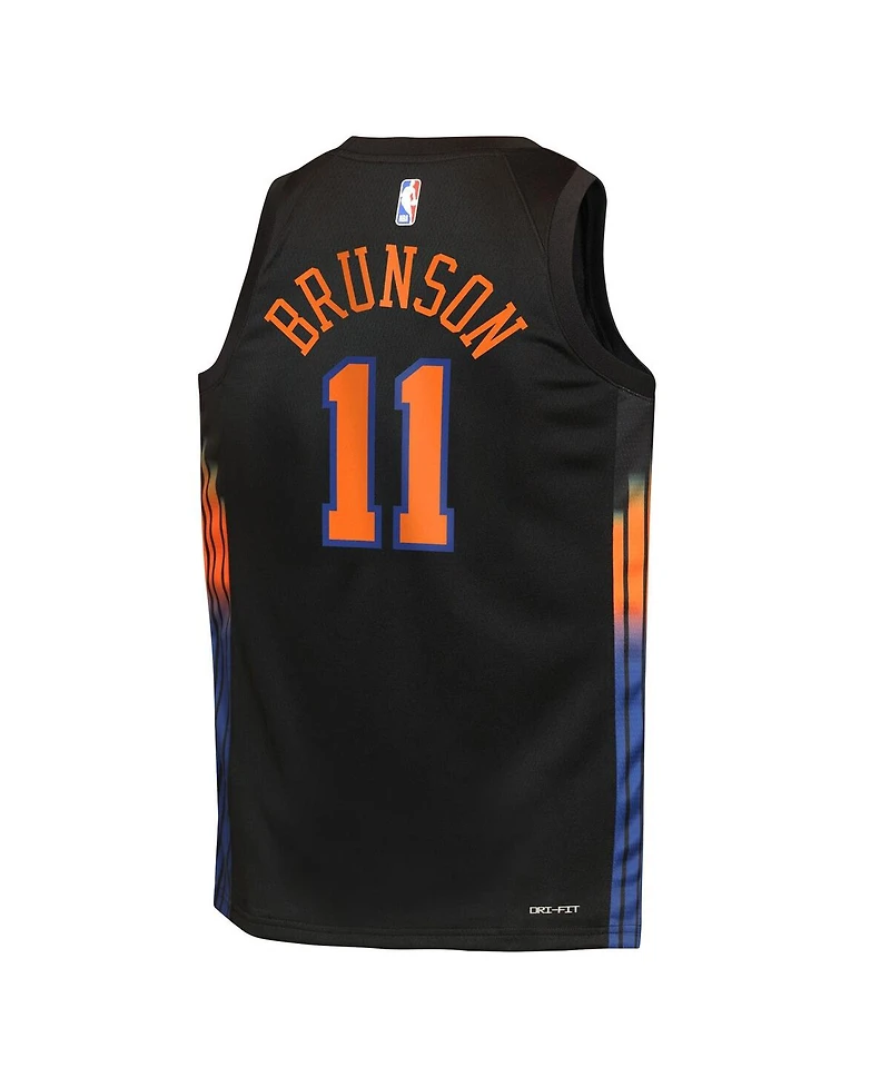 Jordan Big Boys and Girls Jalen Brunson Black New York Knicks Swingman Jersey