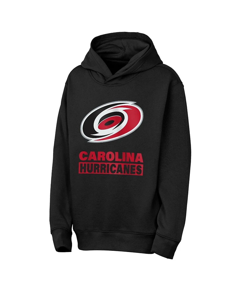 Outerstuff Big Boys and Girls Black Carolina Hurricanes Back to Basics Hoodie