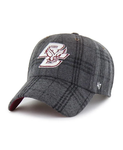 Men's and Women's Gray Boston College Eagles Plaid Windowpane Clean Up Adjustable Hat