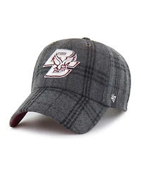 Men's and Women's Gray Boston College Eagles Plaid Windowpane Clean Up Adjustable Hat