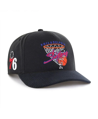 '47 Brand Men's Black Philadelphia 76ers Nothing But Net Hitch Adjustable Hat