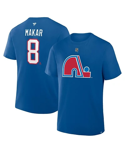 Fanatics Men's Cale Makar Blue Colorado Avalanche Heritage Authentic Stack Name Number T-Shirt