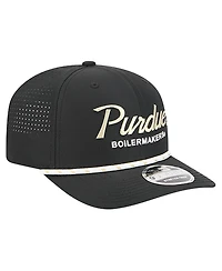 New Era Men's Black Purdue Boilermakers Script Performance Rope 9SEVENTY Adjustable Hat