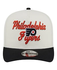 New Era Men's Cream/Black Philadelphia Flyers Chainstitch 9FIFTY A-Frame Snapback Hat