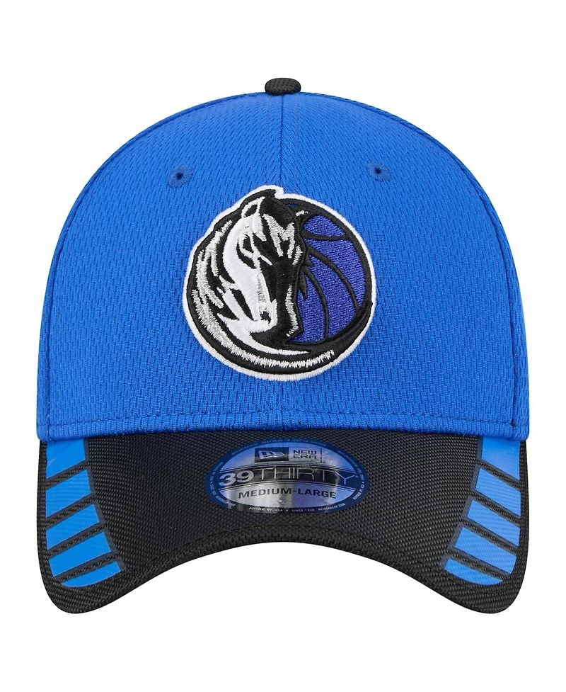 New Era Men's Blue Dallas Mavericks Visor Hit 39THIRTY Flex Hat