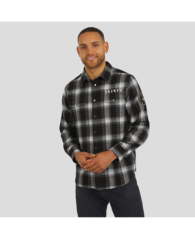 Fanatics Men's Black Baltimore Ravens Flannel Plaid Full-Snap Shirt