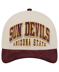 New Era Men's Maroon/Cream Arizona State Sun Devils Arch Two-Tone Corduroy 9FORTY A-Frame Adjustable Hat