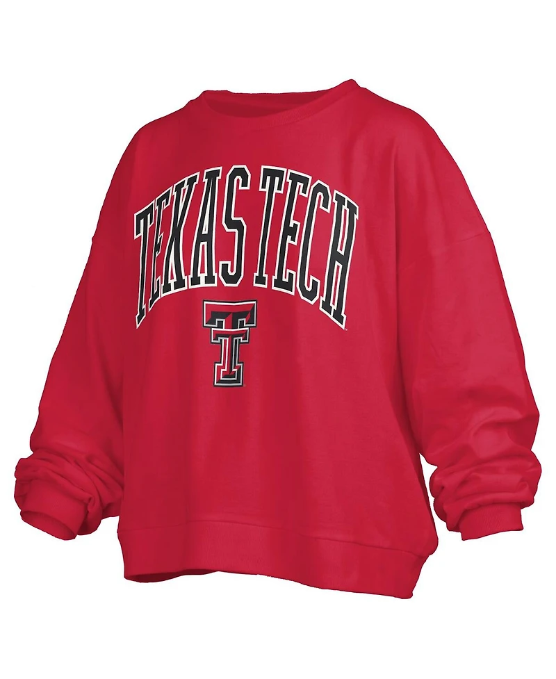Pressbox Women's Red Texas Tech Raiders Janise Fleece Sweatshirt