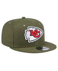New Era Men's Olive Kansas City Chiefs Main 9FIFTY Snapback Hat