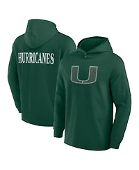 Fanatics Men's Green Miami Hurricanes Blaze Tri-Blend Pullover Hoodie