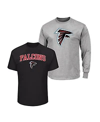 Fanatics Men's Black/Heather Gray Atlanta Falcons Big & Tall 2-Pack T-Shirt Set