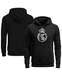 1863FC Men's Black Real Madrid Mono Badge Fleece Hoodie