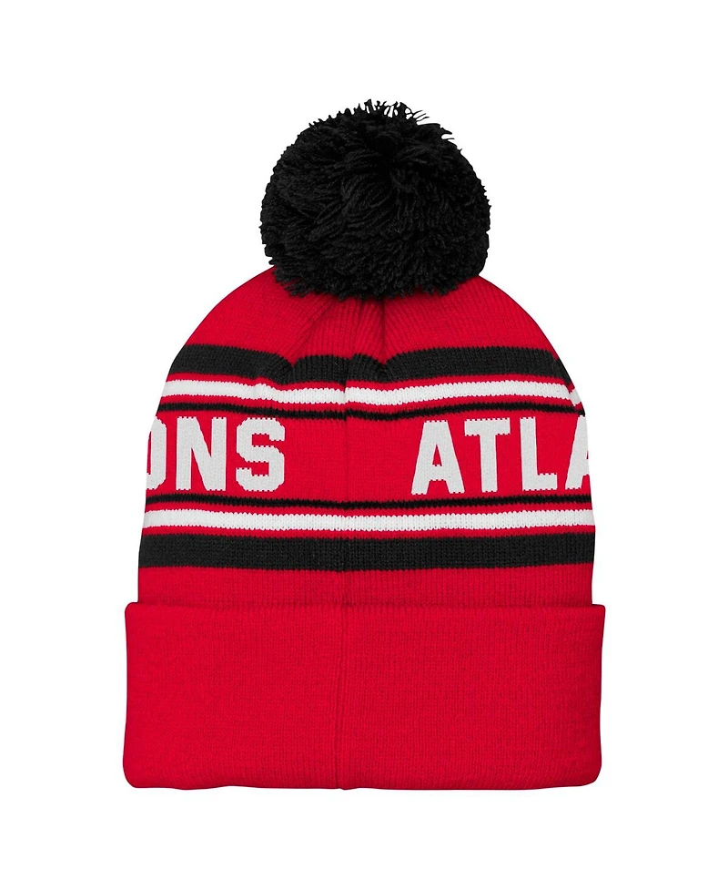 Outerstuff Preschool Red Atlanta Falcons Jacquard Cuffed Pom with Knit Hat