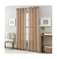 Rt Designers Collection Dexter Linen Texture Grommet Light Filtering Window Curtain Panel 54" x 90" Taupe