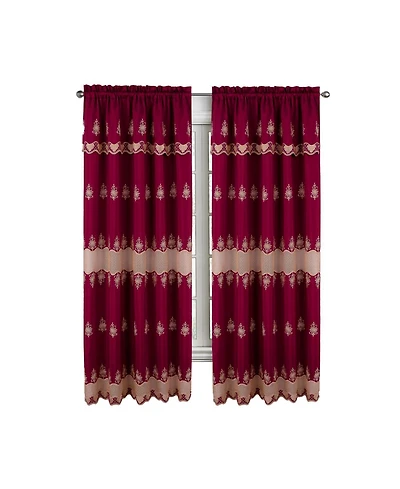 Rt Designers Collection Donna Macrame Construction 3" Rod Pocket Curtain Panel 54" x 90" /Gold