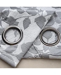 Rt Designer Collection Brent Jacquard Luxurious Decorative Grommet Curtain Panel 54" x 84" Silver