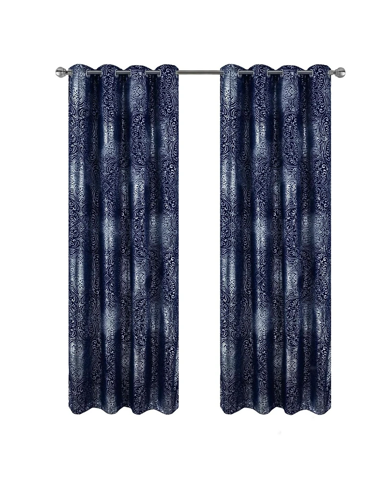 Rt Designer Collection Helena Halo Foil Blackout Luxurious Decorative Curtain Panel