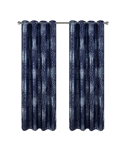 Rt Designer Collection Helena Halo Foil Blackout Luxurious Decorative Curtain Panel