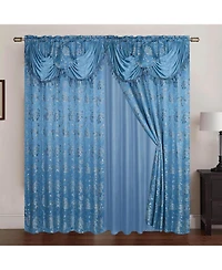 Rt Designers Collection Clayton 2-Piece Double Panel High-Quality Room Darkening Grommet Curtain - Each Panel 54" X 84" Blue