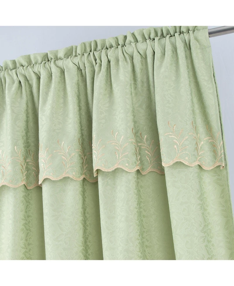 Rt Designer Collection Antonia Macrame Luxurious Decorative Rod Pocket Curtain Panel 54" x 84" Sage