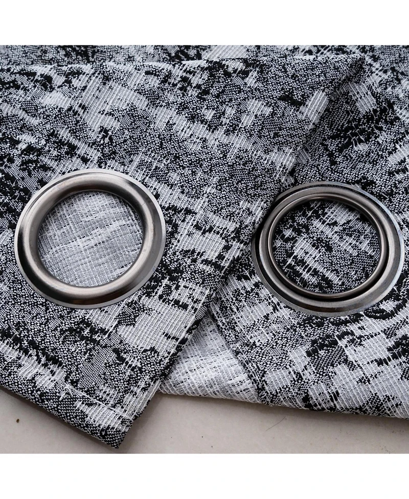 Rt Designer Collection Cambridge Jacquard Luxurious Decorative Grommet Curtain Panel 54" x 90" Charcoal