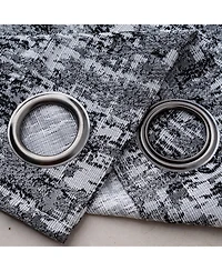 Rt Designer Collection Cambridge Jacquard Luxurious Decorative Grommet Curtain Panel 54" x 90" Charcoal