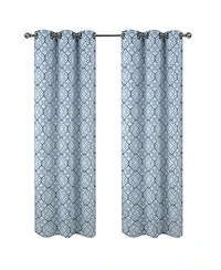 Rt Designer Collection Woodbridge Jacquard Grommet Luxurious Modern Design Curtain Panel 54" x 84" Blue