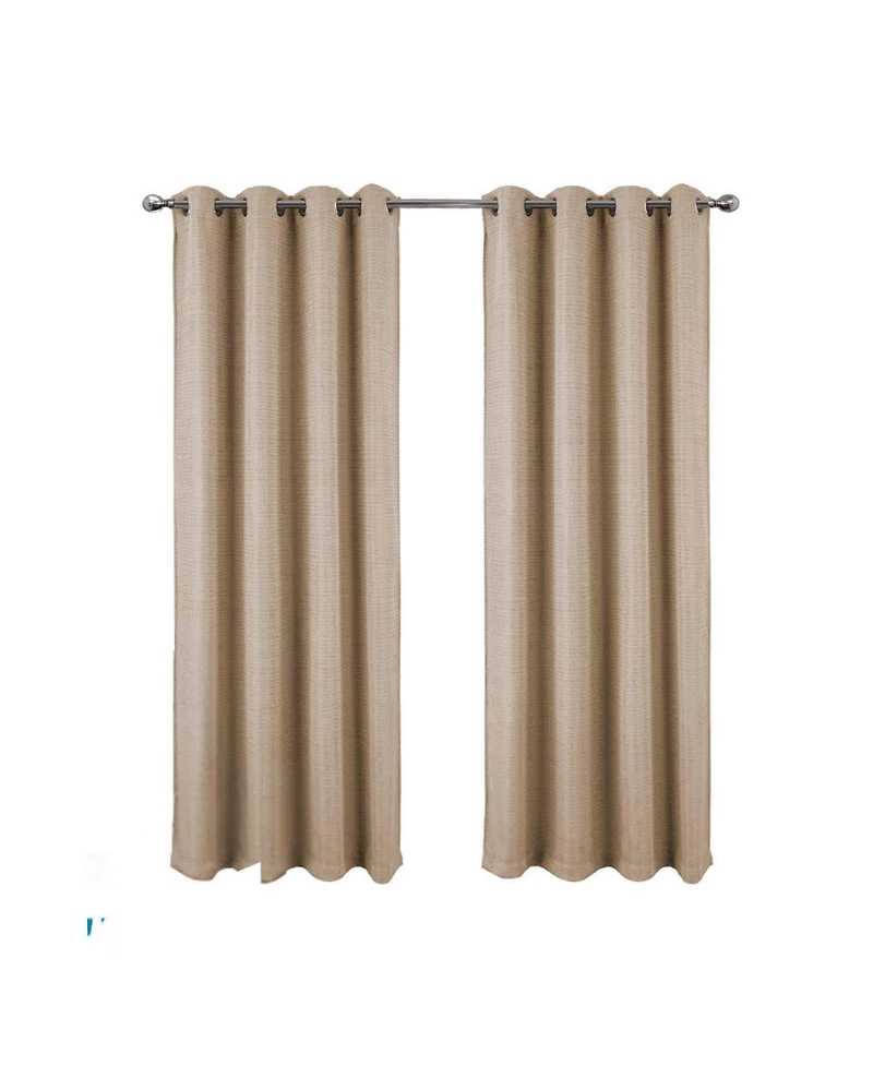 Rt Designer Collection Demi Lux Jacquard Blackout Grommet Curtain Panel 52" x 84" Taupe