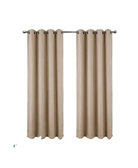 Rt Designer Collection Demi Lux Jacquard Blackout Grommet Curtain Panel 52" x 84" Taupe
