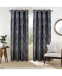 Rt Designer Collection Hailey Halo Foil Blackout Grommet Curtain Panel 52" x 90