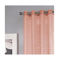 Rt Designers Collection Wanda Box Voile Light Filtering One Grommet Curtain Panel 54" x 90" Blush