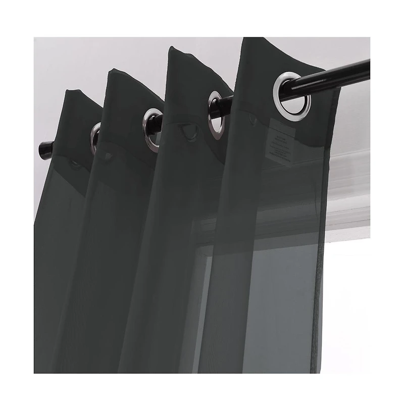 Rt Designers Collection Cara One Sheer Grommet Light Filtering Curtain Panel 54" x 90