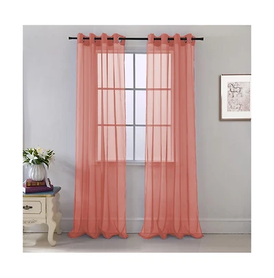 Rt Designers Collection Cara One Sheer Grommet Light Filtering Curtain Panel 54" x 90"