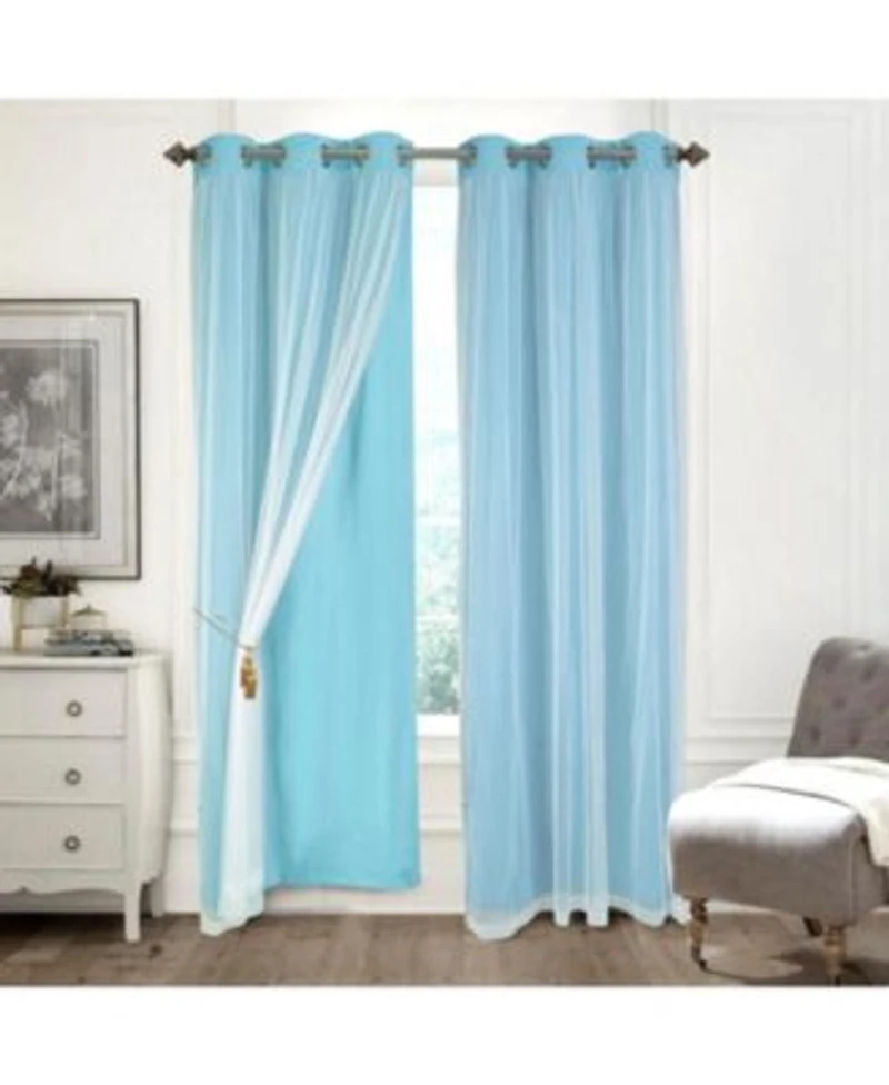 Rt Designers Hendrix Double Layer Blackout Grommet Panel Pair 2 Piece 38 X22x84 X22 Blue