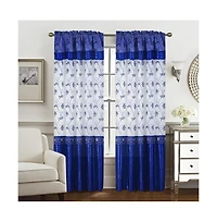 Rt Designers Collection - Pia Embroidered Panel With Double Valance 54'' x 90'' White