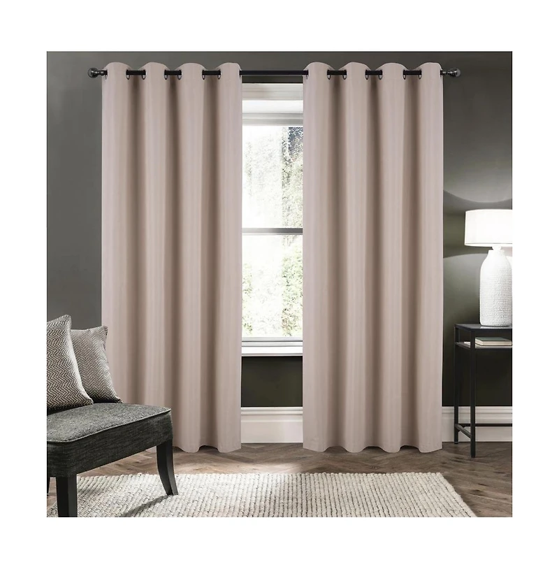 Rt Designers Collection Barron 100% Blackout Grommet Curtain Panel 54" x 90" Beige
