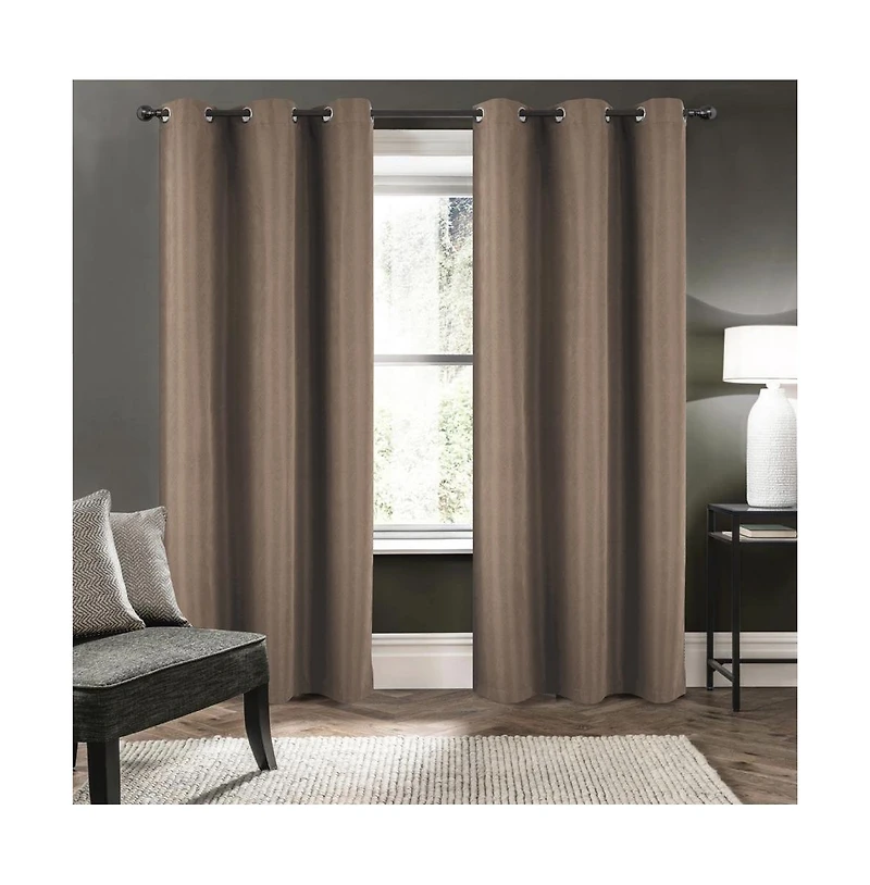Rt Designers Collection Barron 100% Blackout Grommet Curtain Panel 54" x 90" Taupe