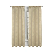 Rt Designers Collection Andrea Emb Metallic Doily Rod Pocket Room Darkening Curtain Panels for Bedroom 54" x 95" Taupe