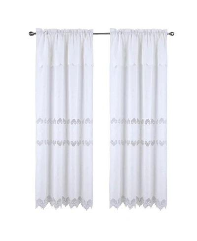 Rt Designer Collection Alice Macrame Luxurious Decorative Rod Pocket Curtain Panel 54" x 84" White