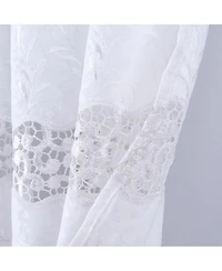 Rt Designer Collection Antonia Macrame Luxurious Decorative Rod Pocket Curtain Panel 54" x 84