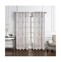 Rt Designers Collection Celine Sheer 55 x 216 in. Sheer Curtain Scarf Valance Neon Blue