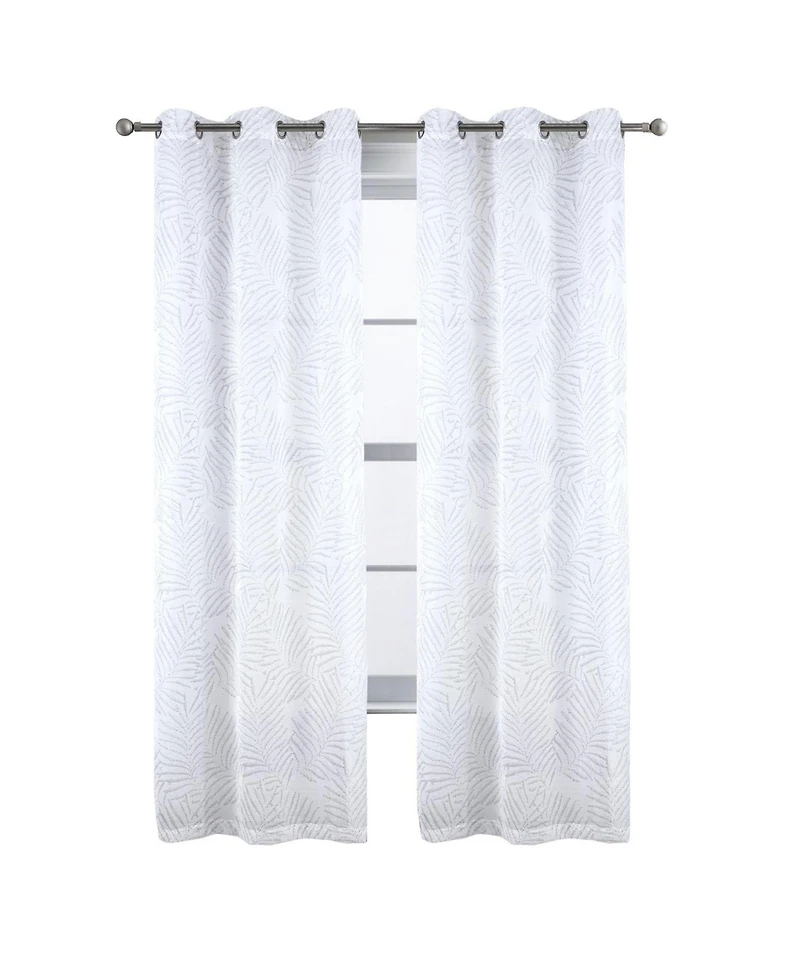 Rt Designers Collection Faye Grommet Metallic Sheer Printed Doily Curtain Panel