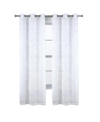 Rt Designers Collection Faye Grommet Metallic Sheer Printed Doily Curtain Panel